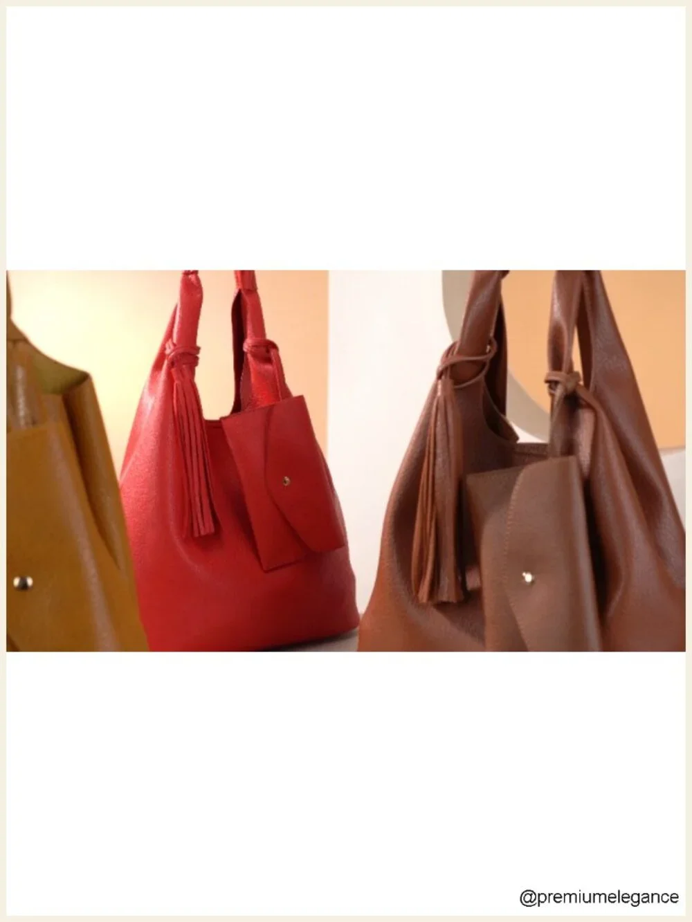 Slouchy Vegan Leather Hobo Bag with Tassel Detailing and Matching Wallet